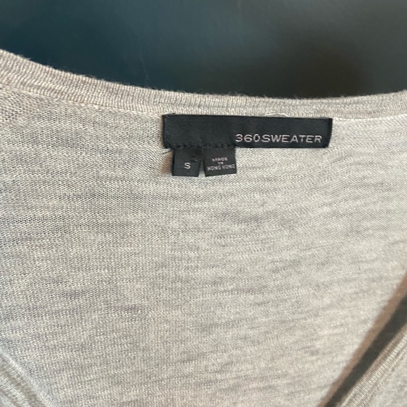 🛑SOLD 360 Cashmere Grey Maisie Knit Lightweight Stripe Sleeve Sweater - Picture 6 of 8